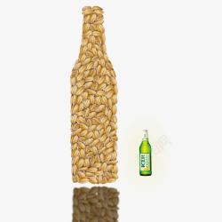 创意小麦酒瓶啤酒素材