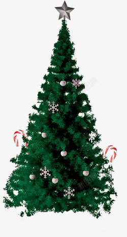 树顶挂着星星的圣诞树素材