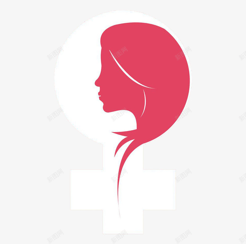 女性发饰符号图标png_新图网 https://ixintu.com 公共场合 女性 女生符号 广告 性别 标志 标识 理发 符号 粉色 美发