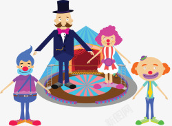 鱼上的小丑马戏团的小丑们高清图片