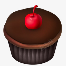 精美好吃的蛋糕巧克力樱桃图标图标