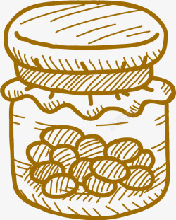饼干罐装卡通线描罐装饼干图标高清图片