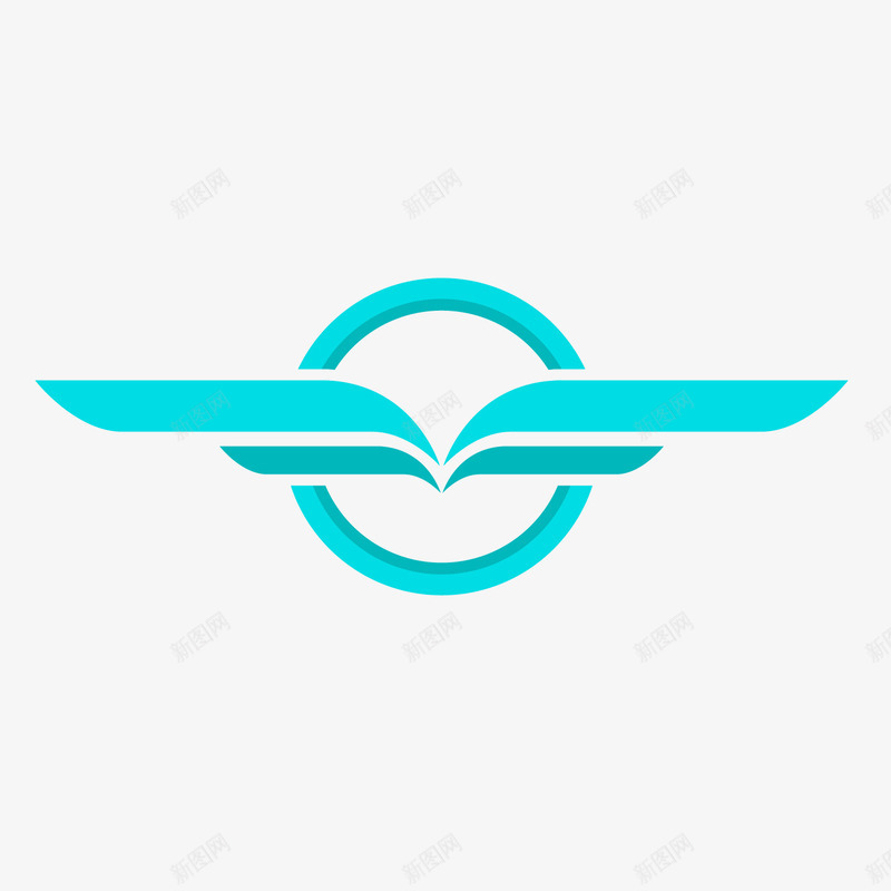 绿色翅膀logo标签图标png_新图网 https://ixintu.com logo装饰 卡通标签 绿色标签 翅膀 背景装饰