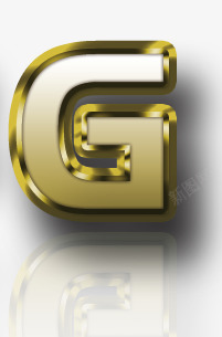 黄金质感字母G素材