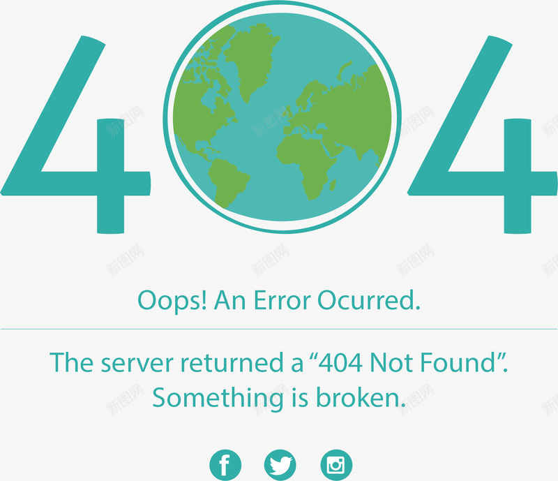 绿色地球错误页面png免抠素材_新图网 https://ixintu.com 404 404页面 地球 矢量png 绿色地球 错误页面