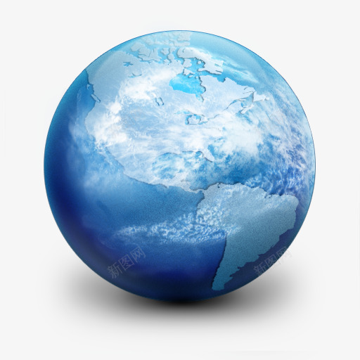手绘蓝色地球装饰png免抠素材_新图网 https://ixintu.com 地球 蓝色 装饰