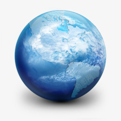 手绘蓝色地球装饰素材