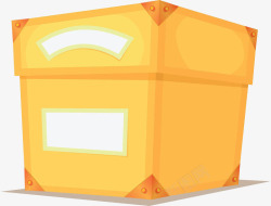 木质礼品箱子黄色的宝箱高清图片
