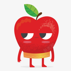 红色侧视苹果矢量图素材