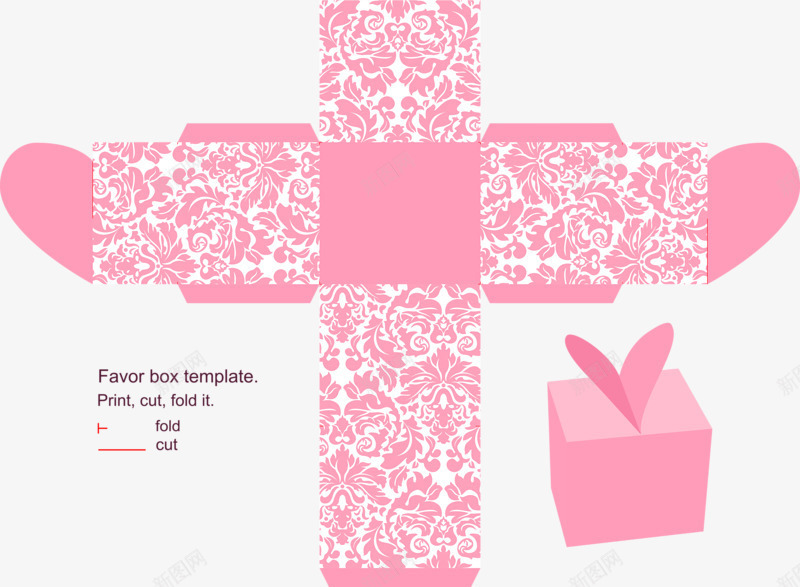 包装盒png免抠素材_新图网 https://ixintu.com 礼品盒 礼物 粉色 设计图