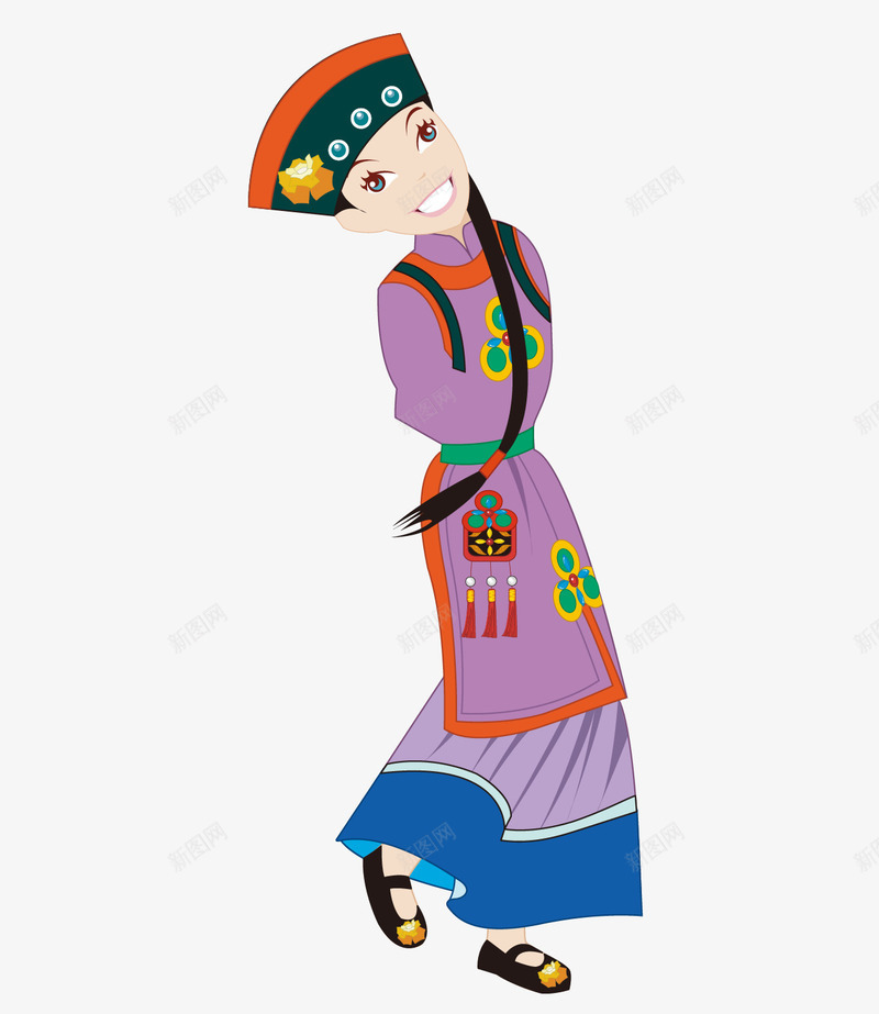 紫色衣服的哈尼族女性矢量图eps免抠素材_新图网 https://ixintu.com 哈尼族 女性 矢量素材 紫色 衣服 矢量图