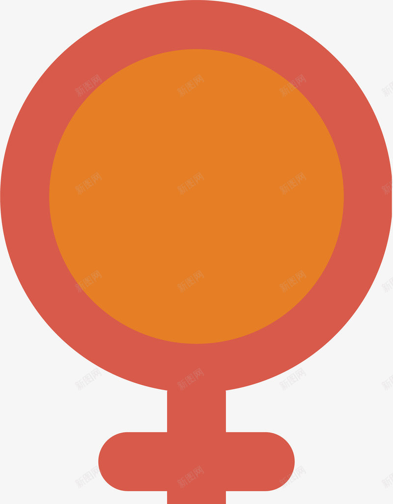 橙色红色女性符号图标png_新图网 https://ixintu.com 关爱女性 图标 女性符号 女生符号 性别符号 标识 橙色红色