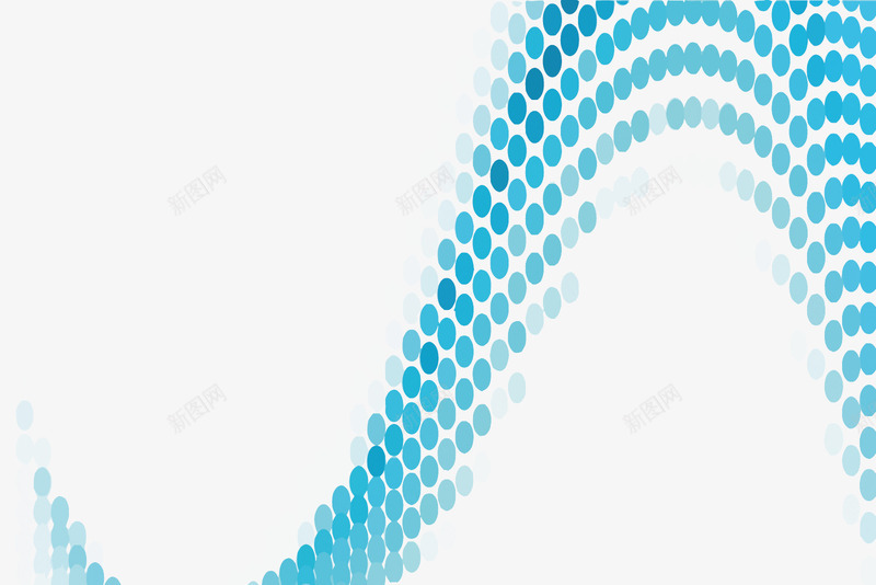 蓝色波点曲线png免抠素材_新图网 https://ixintu.com 数码 曲线 波点 科技 蓝色
