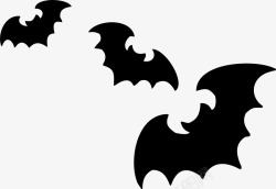 蝙蝠飞翔可爱黑色蝙蝠图标高清图片