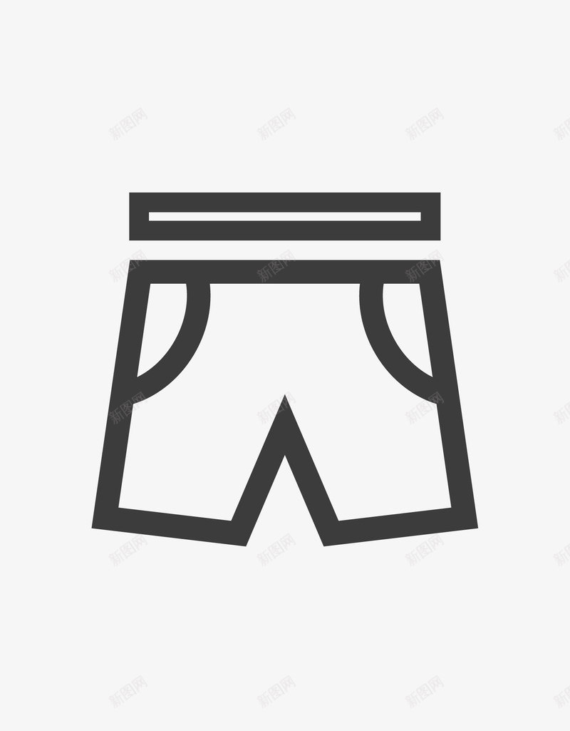 简笔短裤图标png_新图网 https://ixintu.com 手绘 服装 短裤 简笔 素描 线条 衣服 裤兜
