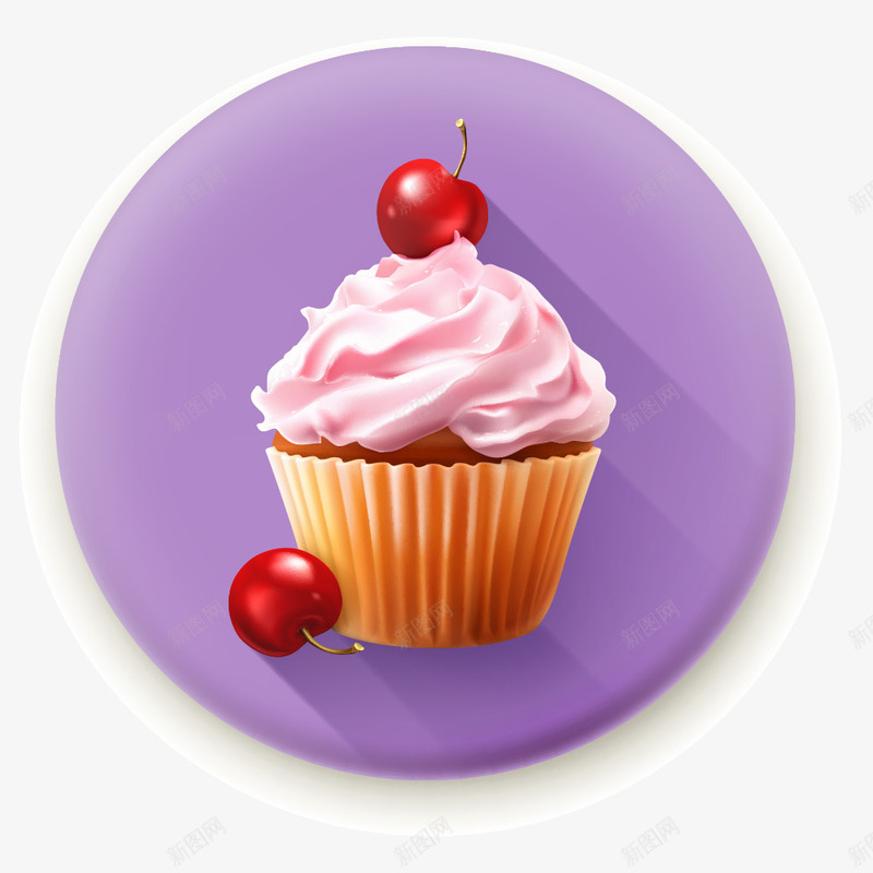 蛋糕标图标png_新图网 https://ixintu.com 吃的 图标 奶油 拿破仑蛋糕 樱桃 蛋糕 阴影 食物 高清