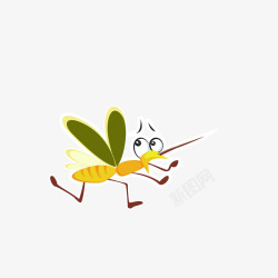 黄色的嘴巴卡通小蚊子高清图片