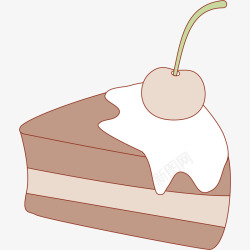 素描樱桃樱桃和巧克力蛋糕简图高清图片
