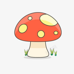 彩色蘑菇屋可爱卡通彩绘蘑菇头高清图片