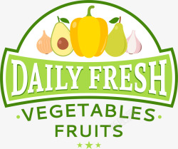 清新蔬菜水果绿色蔬菜水果标签高清图片