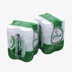 绿嘉啤酒绿白色易拉罐高清图片