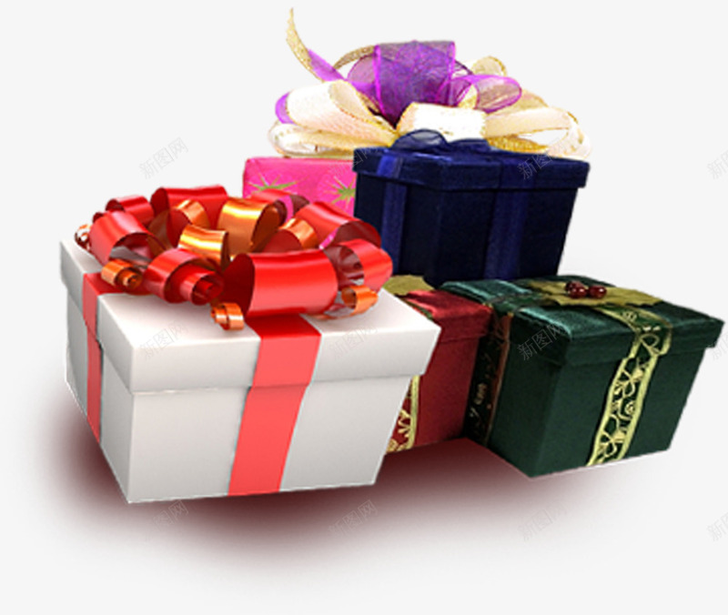 五颜六色的礼品包装盒png免抠素材_新图网 https://ixintu.com 五颜六色 包装盒 礼品