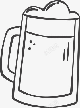 手绘的新鲜啤酒矢量图图标图标