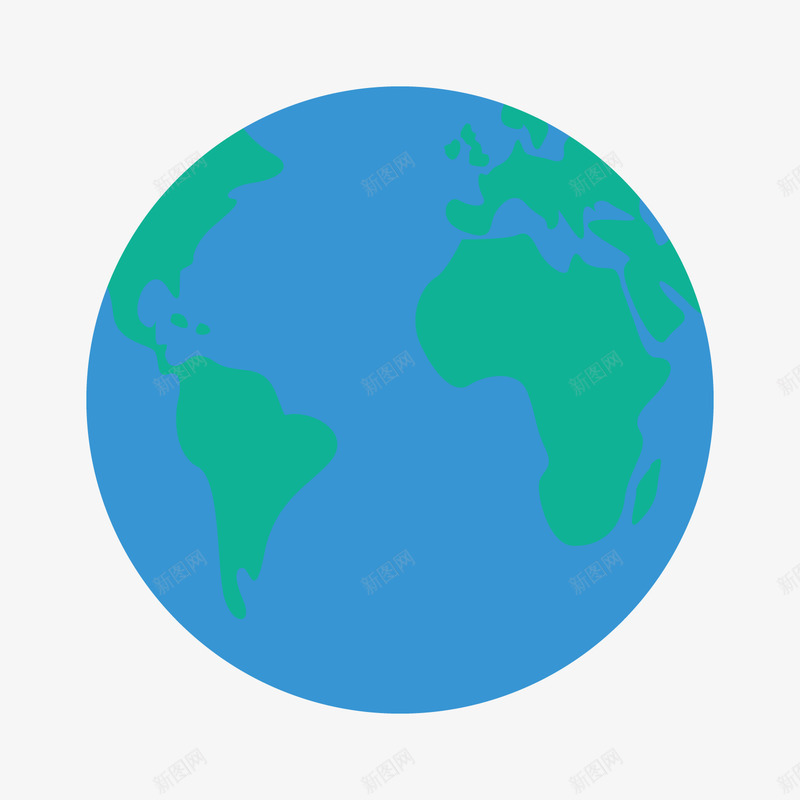 地球图标矢量图ai_新图网 https://ixintu.com 地球 网页 青蓝色图标 矢量图