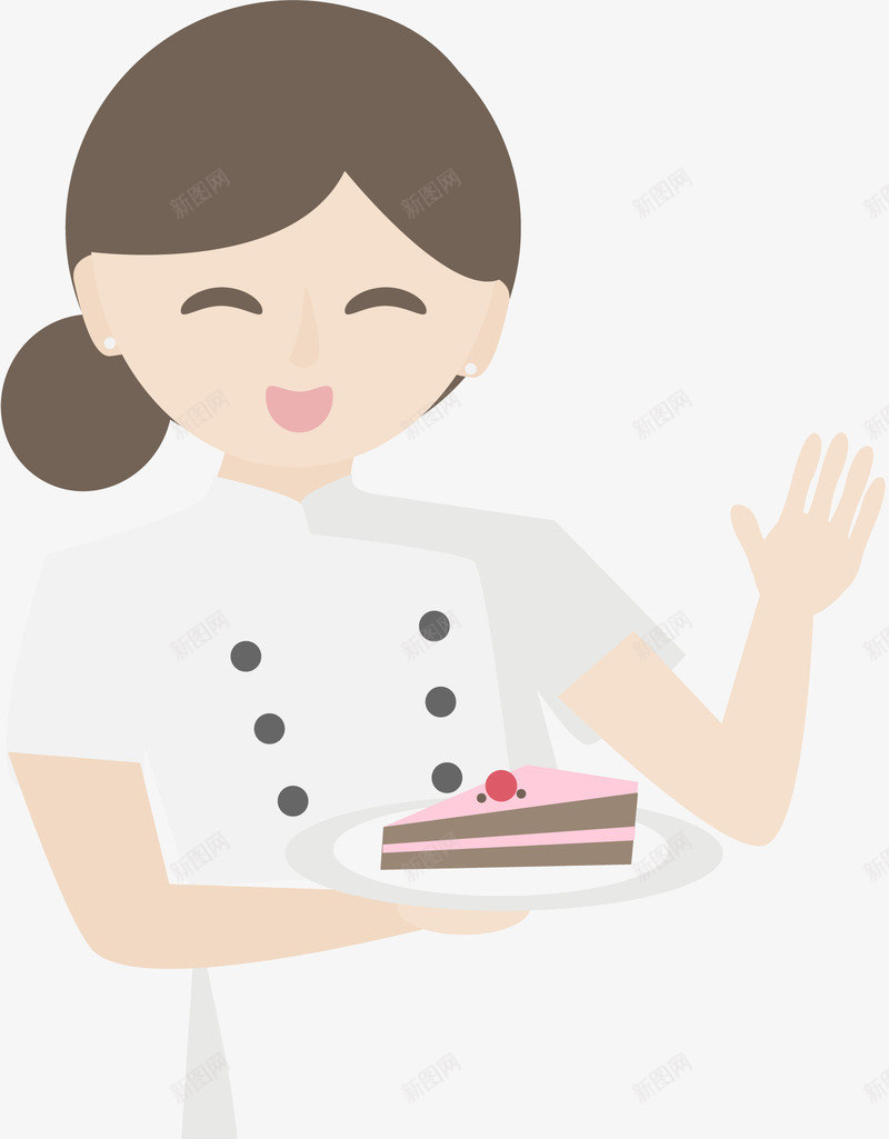 糕点师矢量图ai免抠素材_新图网 https://ixintu.com 女性 开心 装饰 食物 矢量图