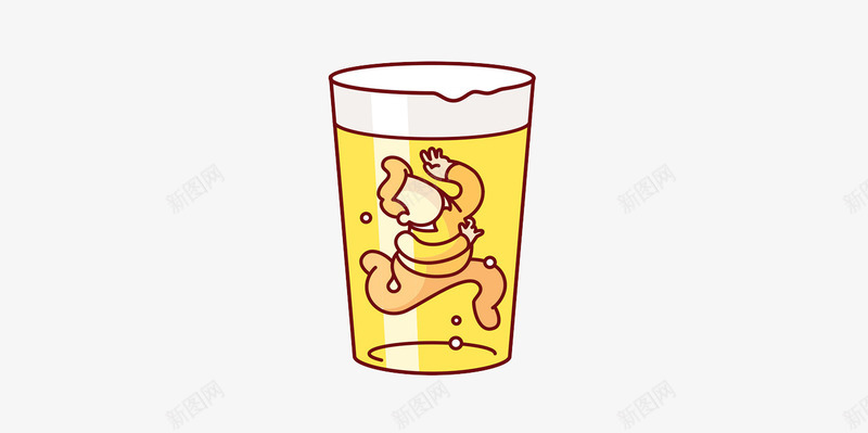 玻璃啤酒杯png免抠素材_新图网 https://ixintu.com 喝啤酒 圆柱形 夏日 黄色啤酒