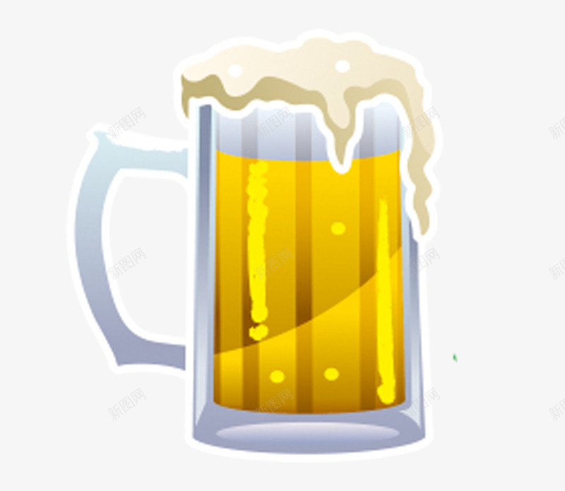 黄色啤酒瓶png免抠素材_新图网 https://ixintu.com 卡通 啤酒 庆祝 饮料