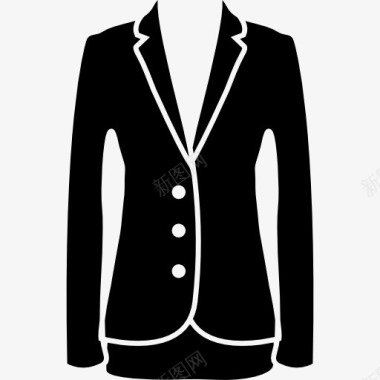 优雅的黑色夹克衣服的业务图标图标