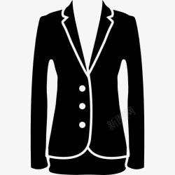 黑色夹克优雅的黑色夹克衣服的业务图标高清图片