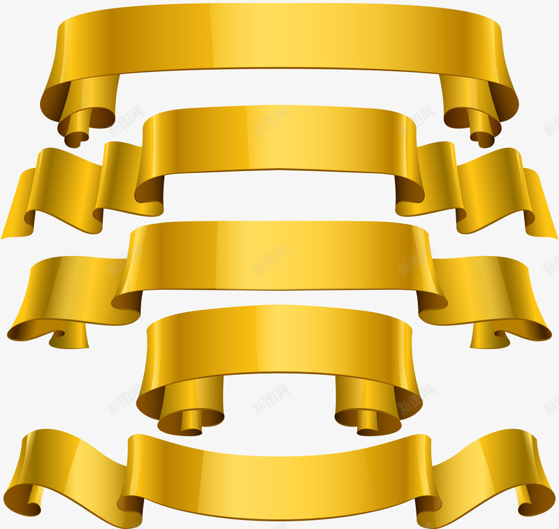 黄金促销彩带png免抠素材_新图网 https://ixintu.com 促销装饰 彩带 节日促销 装饰图案 黄彩带 黄金彩带