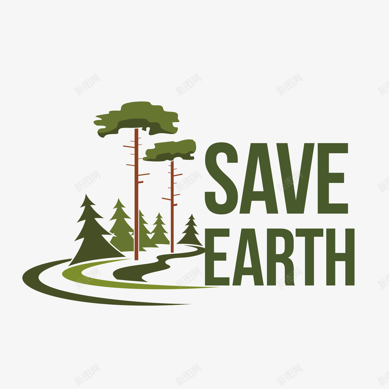 绿色环保海报png免抠素材_新图网 https://ixintu.com 保护地球 保护环境 公益海报 大自然 树木 生态