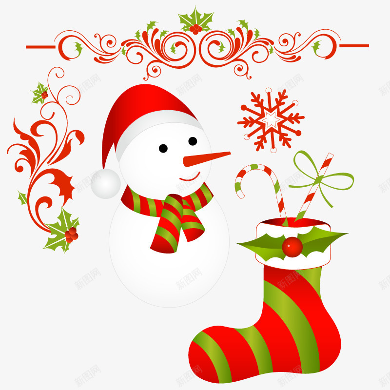 冬季雪人png免抠素材_新图网 https://ixintu.com 冬季 圣诞节装饰 白色雪人 艺术 花纹 鞋子