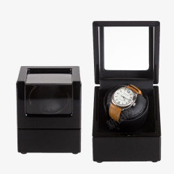 黑色PU皮机械表摇表器黑色油漆黑色皮摇表器高清图片