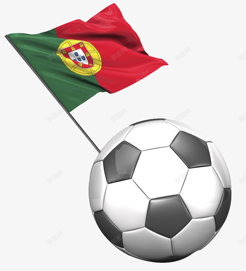 葡萄牙国家足球队png免抠素材_新图网 https://ixintu.com 旗帜 比赛 葡萄牙国旗 足球 飞扬