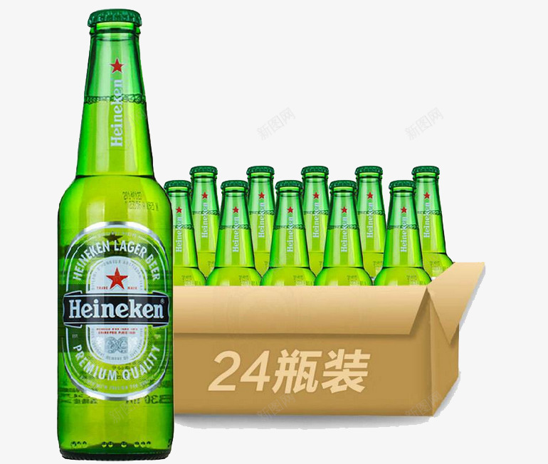 瓶装整件png免抠素材_新图网 https://ixintu.com png图 免扣素材 啤酒 喜力 标志 瓶子 绿色
