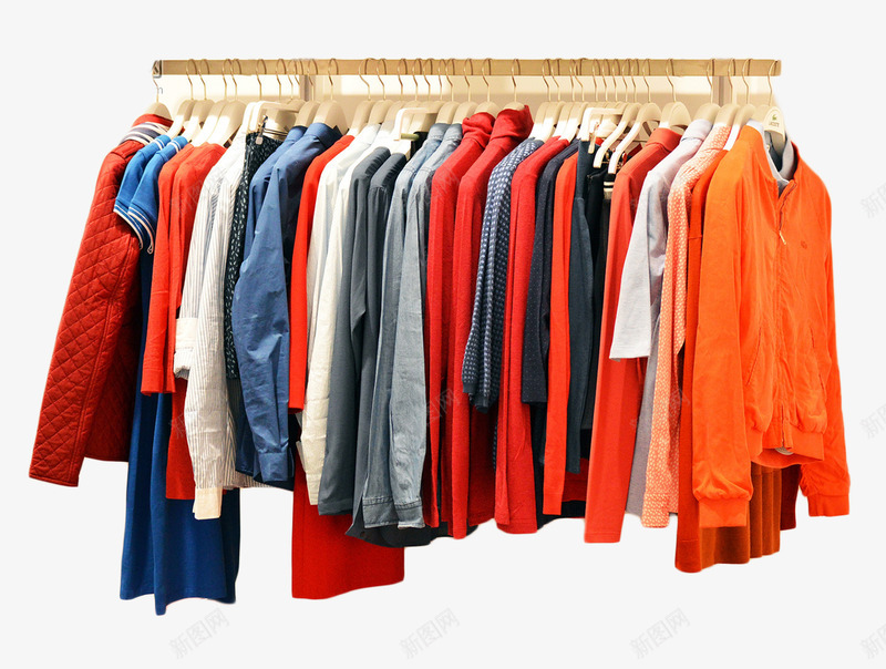 衣柜里的衣服png免抠素材_新图网 https://ixintu.com 整齐的衣服 橙色衣服 衣服分类 衣柜的衣服