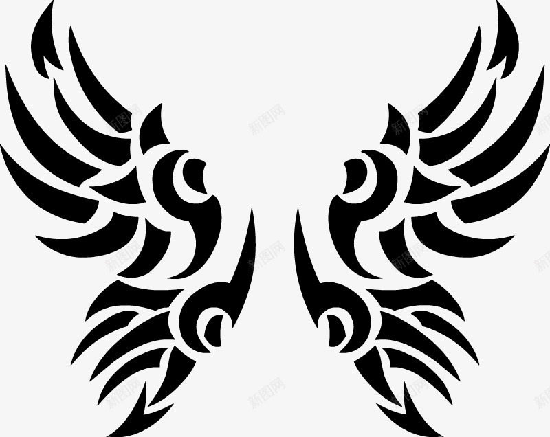 纹身图案png免抠素材_新图网 https://ixintu.com 创意纹身 创意翅膀 纹身翅膀 纹身设计 翅膀 霸气纹身