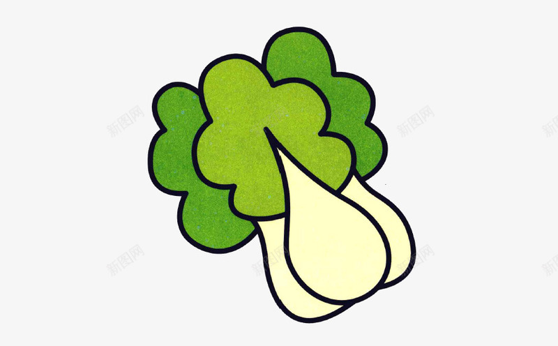 手绘绿色白菜png免抠素材_新图网 https://ixintu.com 手绘卡通 白菜 白菜素材 绿色 蔬菜