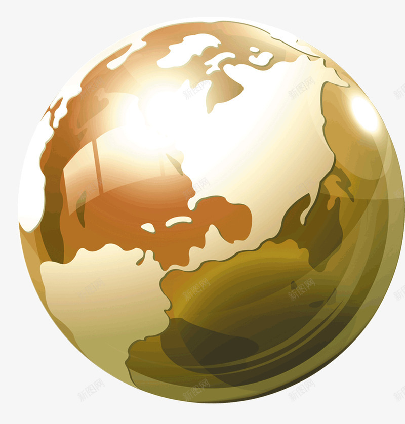 金色地球png免抠素材_新图网 https://ixintu.com 地球 球体 金色地球 金融装饰