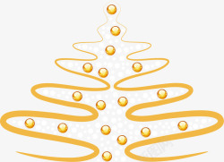 金色曲线圣诞树素材