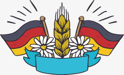 德国国旗麦穗海报素材