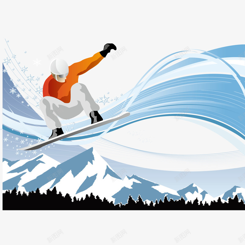 滑雪橇的人png免抠素材_新图网 https://ixintu.com png png素材 曲线 滑雪橇