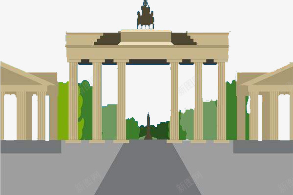 勃兰登堡门色块画面png免抠素材_新图网 https://ixintu.com 勃兰登堡 勃兰登堡门 画面 色块 门