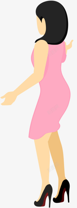 女性人物插画手绘女性人物背影插画矢量图高清图片