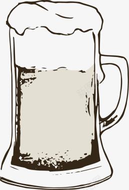 啤酒线稿图标图标