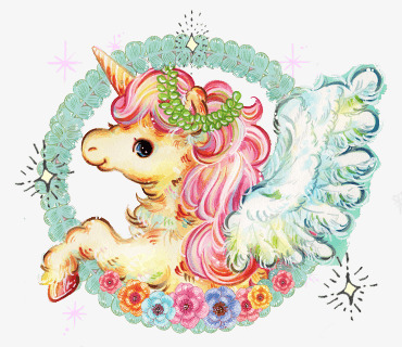可爱的独角兽png免抠素材_新图网 https://ixintu.com 手绘 独角兽 神话 翅膀